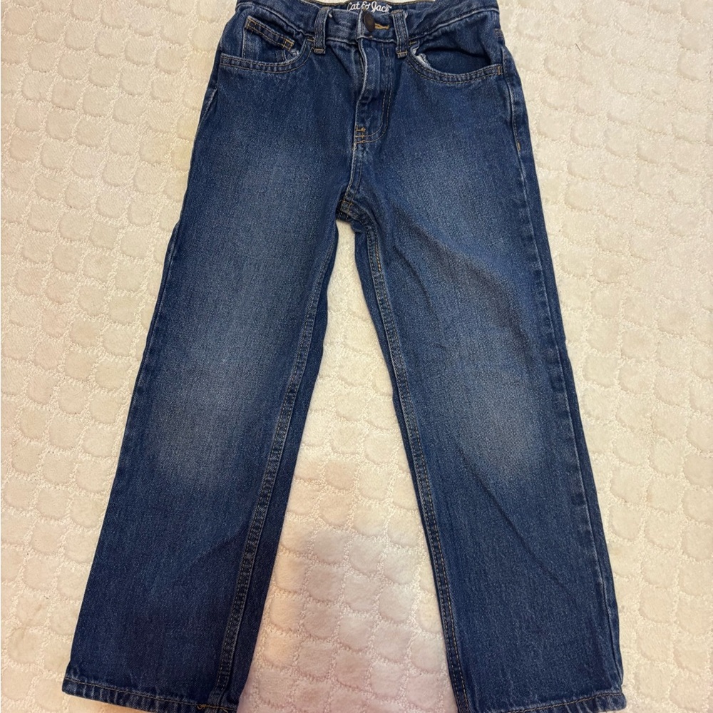 Cat & Jack Boys Relaxed Fit Dark Blue Jeans